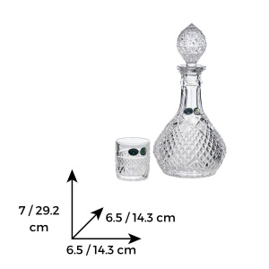 DAPHNE Set 6 pahare si decantor cristal Bohemia whisky - Img 2