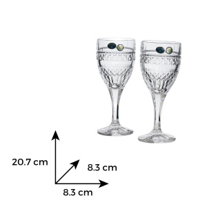 DIANA Set 6 pahare cristal Bohemia vin alb / rose 330 ml - Img 3
