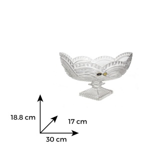 Fructiera cristal Bohemia cu picior 31 cm - Img 3