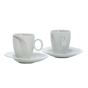 FUTURE PLATINUM Serviciu cafea portelan Bohemia cu decor platina 6 persoane 140 ml
