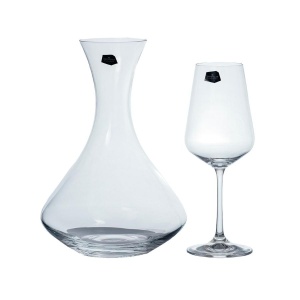 SANDRA Set 6 pahare si decantor sticla cristalina vin (350 ml + 1500 ml) - Img 2