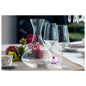 SANDRA Set 6 pahare si decantor sticla cristalina vin (350 ml + 1500 ml) - Img 7
