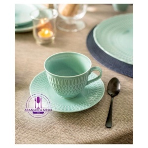 SOFIA AZURE Serviciu ceai / cafea portelan 6 persoane 250 ml