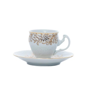 TULIP decor AUR Serviciu cafea portelan Bohemia 6 persoane 90 ml - Img 3