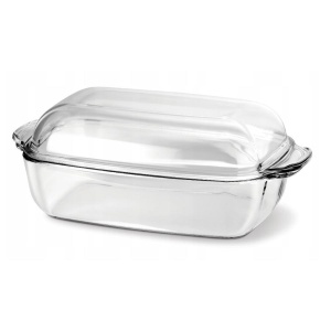 Vas sticla termorezistenta rectangular 3.2 l cu capac 2.3 l - Img 3