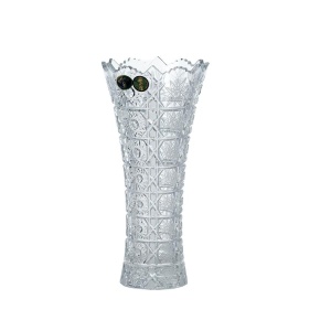 Vaza cristal Bohemia evazata lucrata manual 20.5 cm - Img 2