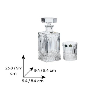 WINDSOR Set 6 pahare si decantor cristal Bohemia whisky - Img 3