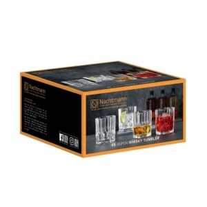 ASPEN Set 4 pahare sticla cristalina whisky 320 ml - Img 5