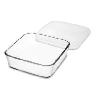 Caserola sticla termorezistenta patrata cu capac plastic 1.7 l - Img 2