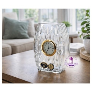 Ceas Cristal Bohemia (cadran auriu) 11.5 cm (77237-36215-115)
