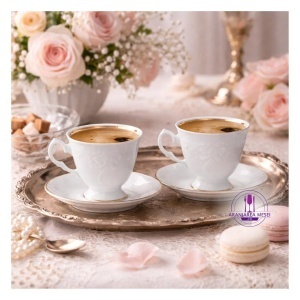 CLARA Serviciu cafea portelan 6 persoane 100 ml