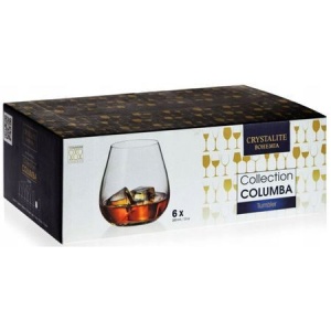 COLUMBA Set 6 pahare sticla cristalina whisky 380 ml - Img 3