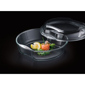 EXCLUSIVE Caserola sticla termorezistenta rotunda 2.5 l cu capac 1.5 l - Img 2