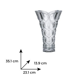 HONEY COMB - Vaza evazata sticla cristalina Bohemia 35.5 cm  (8K976-99B68-355)