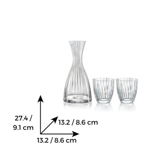 KATE OPTIC Set 2 pahare si decantor sticla cristalina limonada (300 ml + 1200 ml) - Img 4