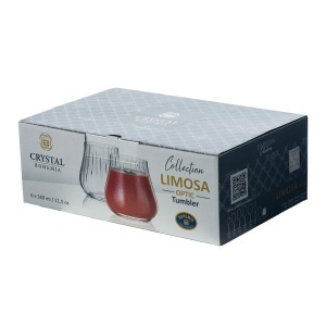 LIMOSA OPTIC Set 6 pahare sticla cristalina Bohemia whisky 340 ml - Img 4