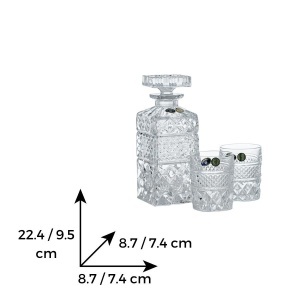 MADISON Set 2 pahare si decantor cristal Bohemia whisky - Img 4