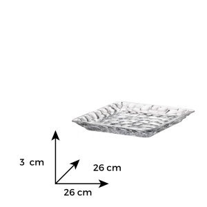 MARBLE - Platou sticla cristalina Bohemia 26 cm (6KG61-99W24-260)