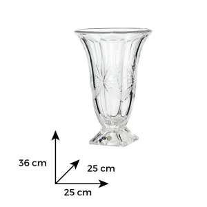 RIBON Vaza cristal Bohemia lucrata manual 36 cm - Img 2