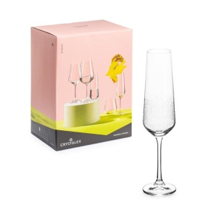 SANDRA FROZEN Set 6 pahare sticla cristalina Bohemia sampanie 200 ml - Img 4