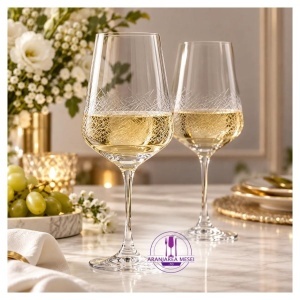 SANDRA FROZEN - Pahare vin sticla cristalina Bohemia 350 ml (set 6 bucati)  (40728-350-CH019)
