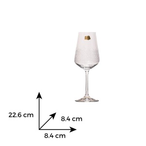 SANDRA FROZEN Set 6 pahare sticla cristalina Bohemia vin alb 350 ml - Img 3