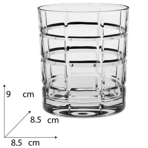 SQUARE Set 6 pahare cristal Bohemia whisky 320 ml - Img 3