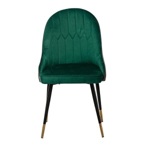 TREVISO Scaun dining catifea verde/gri – picioare metalice negre/aurii - Img 2