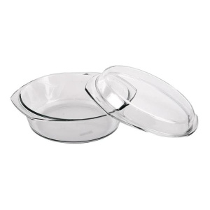 Vas sticla termorezistenta rotund 0.7 cu capac 0.3 l - Img 5