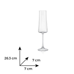 XTRA Set 6 pahare sticla cristalina sampanie 210 ml - Img 3