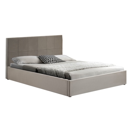 Двойно легло с място за съхранение Zamblene сива кадифена тъкан 170x214.5x14.5x90 cm
