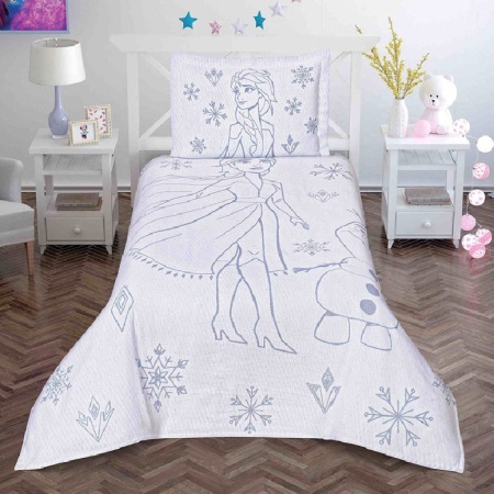 Капитонирано покривало за деца Frozen Snowflake 180x240 см