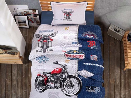 Капитонирано покривало за 1 човек, Road King, 180x240 см (100% памук)
