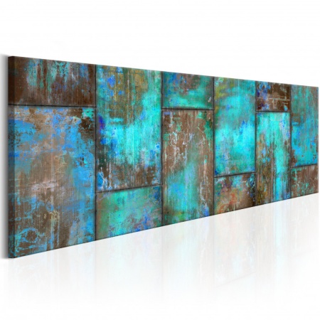 Картина - Метална мозайка: синьо 150x50 см