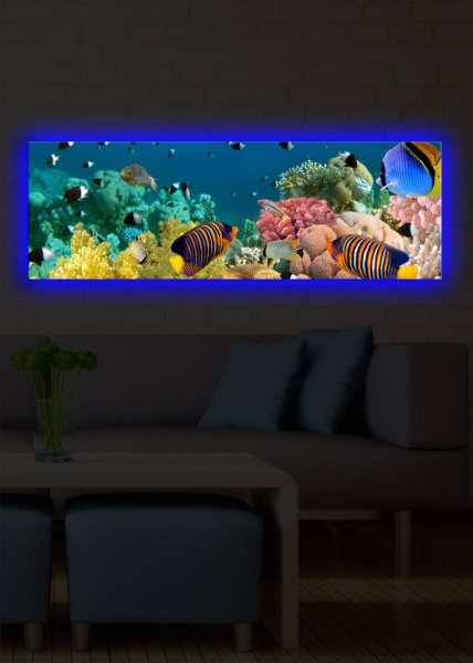 Картина с LED осветление 3090DACT Многоцветна 30x90x3 см