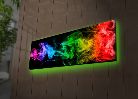 Картина с LED осветление 3090DACT Многоцветна 30x90x3 см