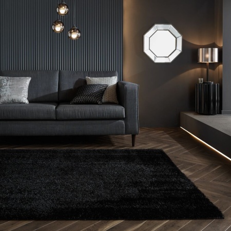 Килим от велур черен 160X230 см, Flair Rugs