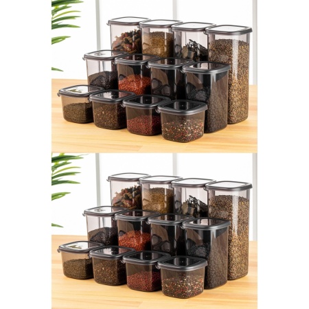 Комплект кутии за съхранение, 24 броя Byzan Crates Антрацит 10x10x24.5 см