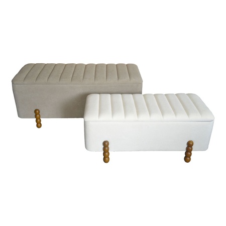 Комплект от 2 табуретки с място за съхранение Daph Pako World Beige 110x46x45 cm