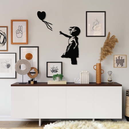Метална картина Banksy Черна 105x85 см