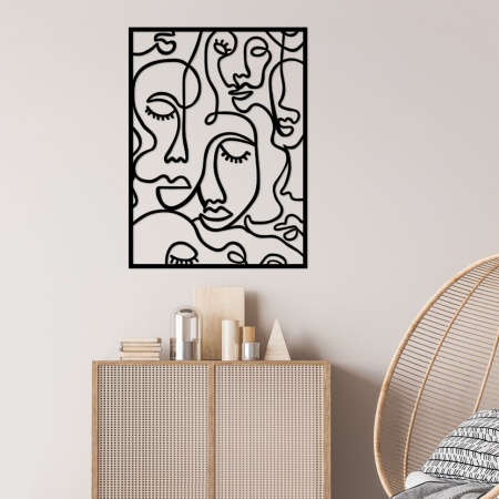 Метална картина Faces Черен 52x70 см