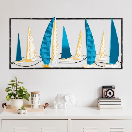 Метална картина Yelkenli Многоцветна 40x90 см