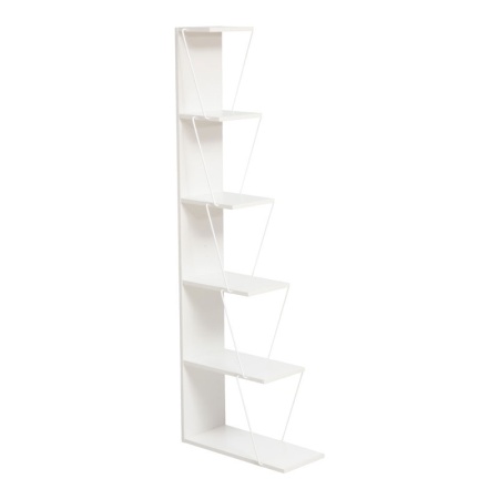 Мини библиотека Тарс бяла 50x22x150см