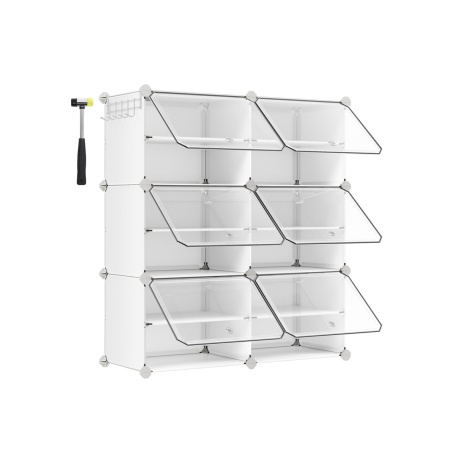 Обувен шкаф Songmics бял 82x32x92 см