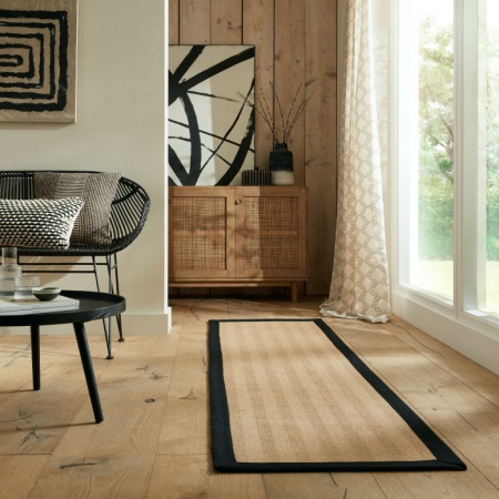 Пътека Kira от юта черна 60X230 см, Flair Rugs
