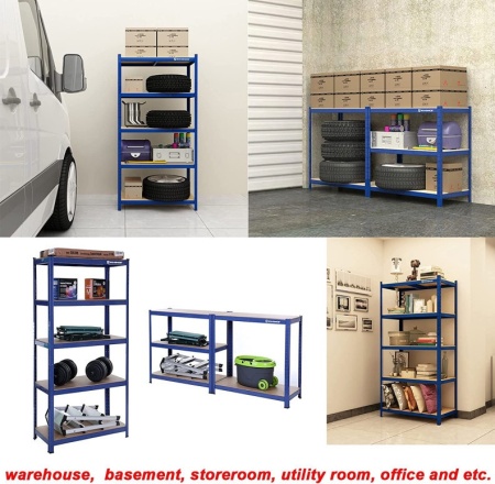 Рафт Songmics, 5 рафта, 30 x 75 x 150 см, Синьо, GLR30Q