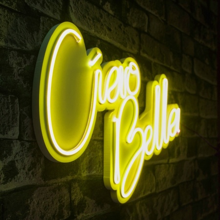 Светеща LED декорация за стена Ciao Bella Жълта 32x45x2 см