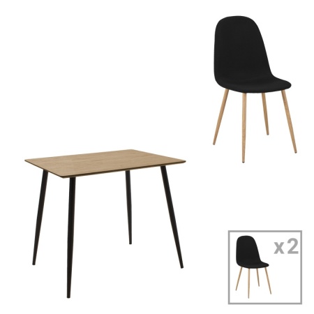 Трапезен комплект от 3 части, Cuba-Bella, Pako World, MDF, сонома-сиво, 70x70x76 см