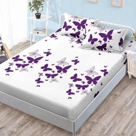 Чаршаф с ластик и 2 калъфки за възглавници Spin 180x200 cm (Finet)