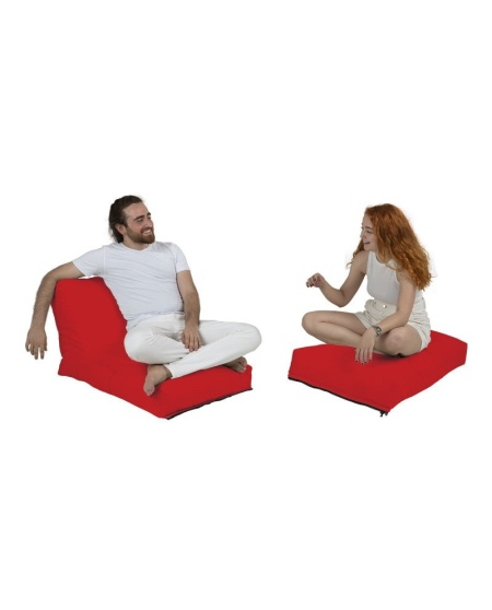 Градински фотьойл с пуф Siesta Red 180x55x40 cm